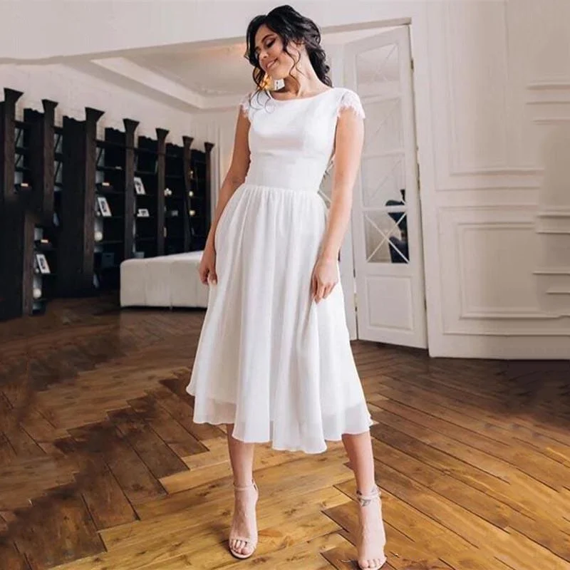 

2020 Sleeveless Wedding Dress Robe De Mariee Chiffon Sexy Illusion Bridal Dresses Boho Lace Wedding Dress vestidos de novia