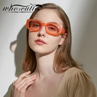 fashion orange rectangular sunglasses women designer brand blue gradient lens sun glasses vintage men square frame shades uv400