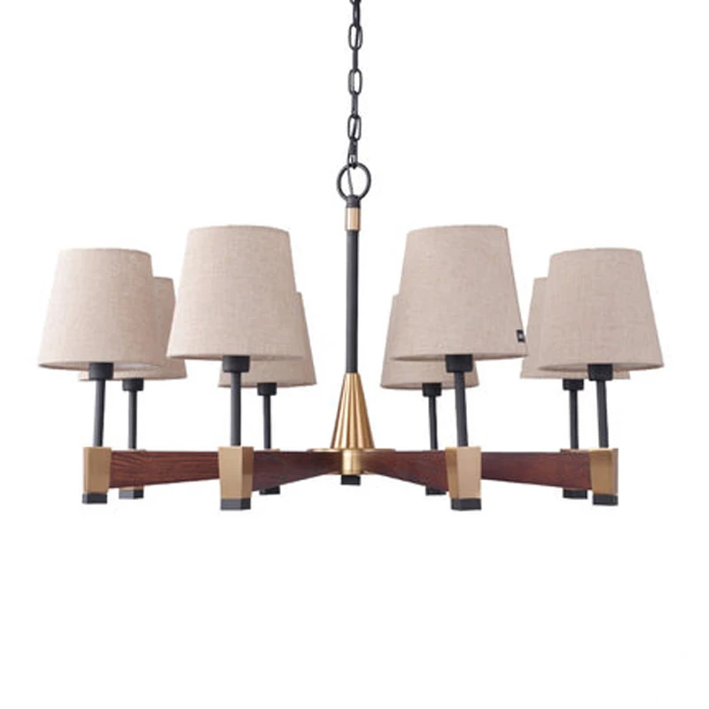 Американская люстра из цельного дерева для гостиной ресторана спальни