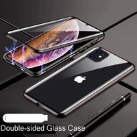 luxury clear magnetic metal case for %d1%87%d0%b5%d1%85%d0%be%d0%bb %d0%b0%d0%b9%d1%84%d0%be%d0%bd 11 7 6 6s 8 plus x xs max xr double front back glasstransparent phone case
