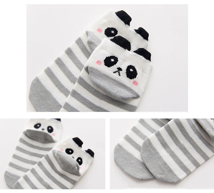 

1 Pairs Striped Panda Newborn Socks Baby Floor Boy Girl Kids Children Infant Cotton Anti Skid Slip Toddler Slipper Sock