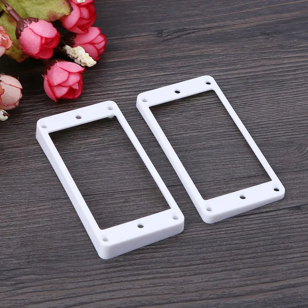 2 stücke gebogene kunststoff humbucker pickups rahmen halter montage ringe für elektrische gitarre teile zubehör free global shipping