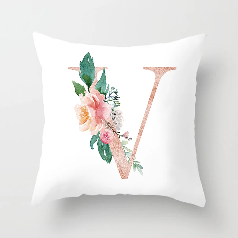 Декоративная Наволочка на подушку с буквами и цветами День святого Валентина