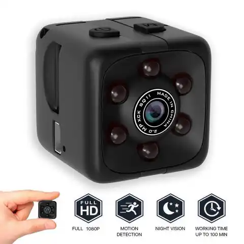Мини-камера SQ11 1080P, 1 шт., встроенный микрофон, портативная мини-видеокамера с зарядкой от USB, Автомобильный видеорегистратор, датчик движения