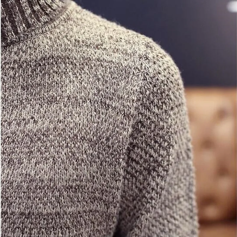 Мужской теплый кашемировый свитер Zogaa вязаный брендовый Повседневный с высоким