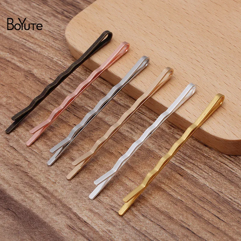 

Металлическая заколка для волос BoYuTe (50 шт./лот) 2*55 мм, базовые аксессуары «сделай сам», ювелирные изделия ручной работы, оптовая продажа