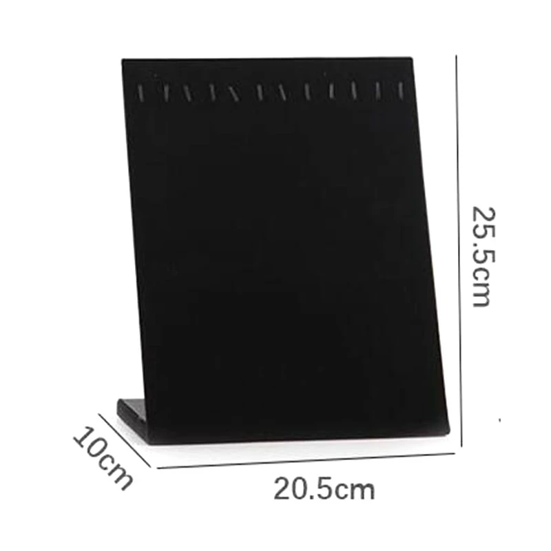 

Velvet Necklace Chain Jewelry Tray Jewelry Display Organizer Holder Pad Showcase Display Stand 12 Hook Black