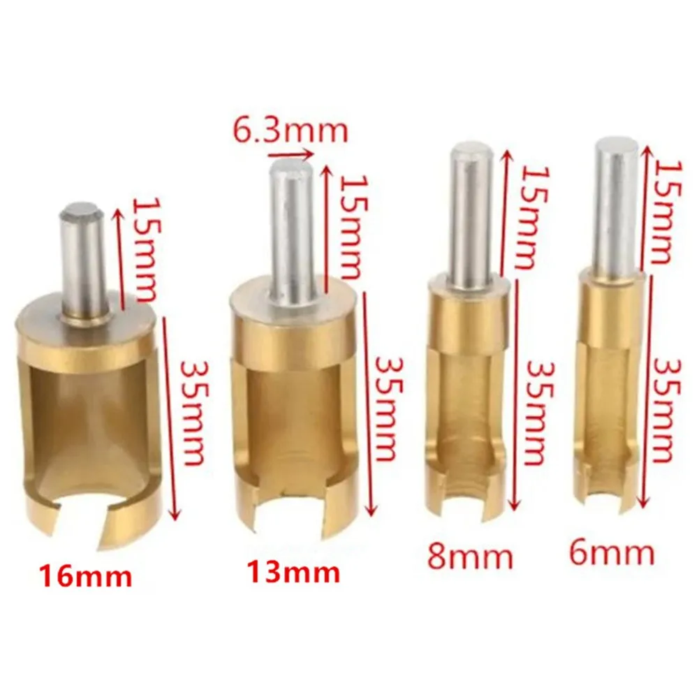 

4Pcs Cork Drill Bit 6.3mm Shank Hole Saw Barrel Carbon Steel Cutting Kit