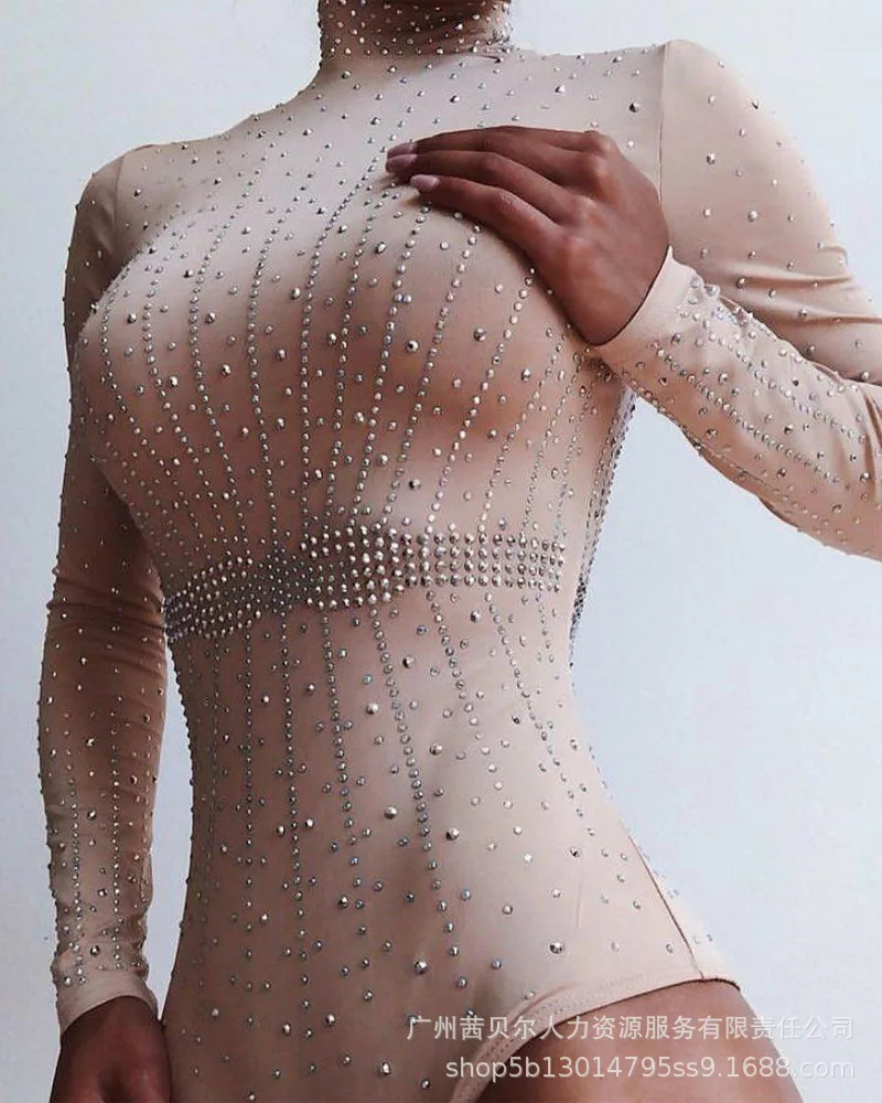 

Spring 2022 new women's hot diamond bodysuit