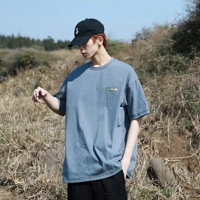 

Summer round neck couple cute wild short-sleeved T-shirt Korean version of loose half sleeve