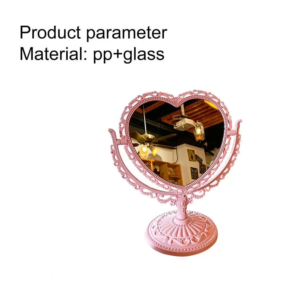 Зеркало для макияжа в форме сердца винтажное акриловое одностороннее зеркало