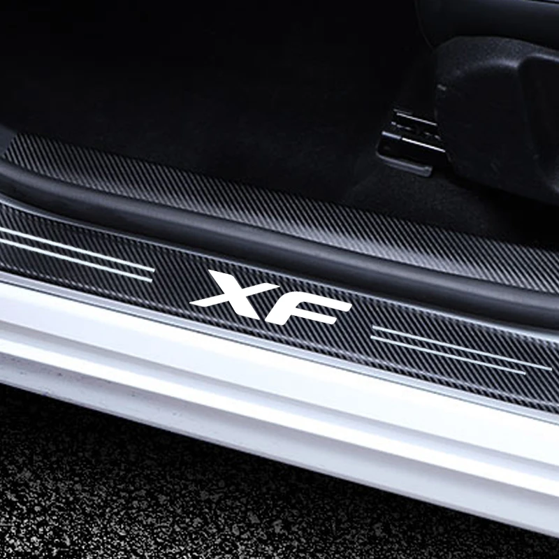 4PCS For Jaguar XF X250 X260 2018 2019 2020 2021 2008 2009 2010 2011 2012 Car Door Sill Scuff Plate Decor Carbon Fiber Stickers - купить по