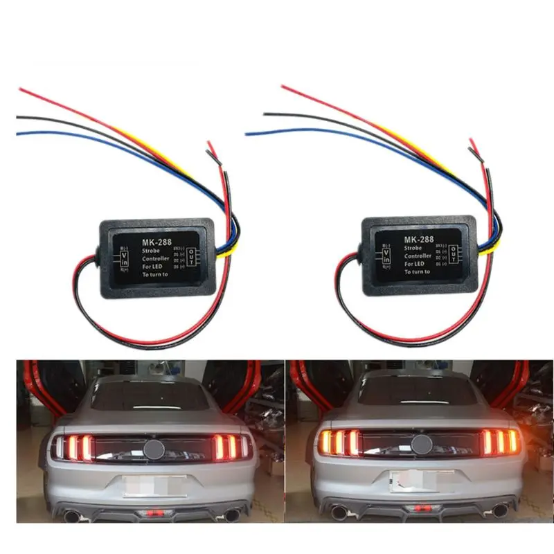 

Пара 3-ступенчатых последовательных потоков, полудинамический модуль заднего фонаря, контроллер заднего фонаря автомобиля, последовательн...