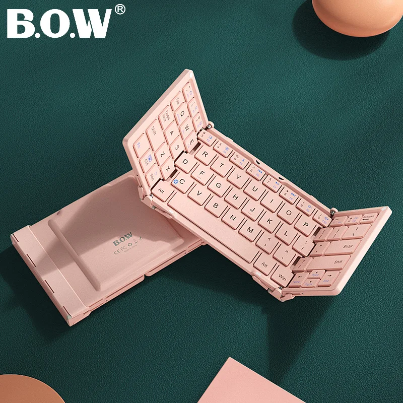 Dobrou o Teclado para o Telefone Case de Alumínio Conectado sem Fio de Bluetooth B.o.w Tabuleta Apoia Android Windows pc Que Ios