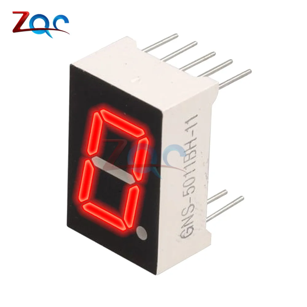 

5 шт./лот 0,5 "7-сегментный красный светодиодный цифровой Дисплей общий анод/общий анод 1 бит светодиодная цифровая трубка красного цвета для Arduino