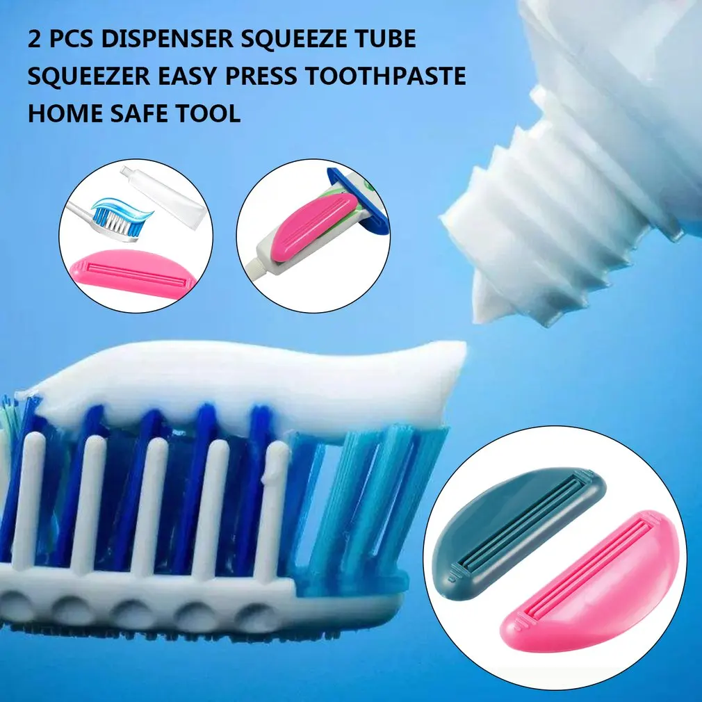 

2PCS Toothpaste Squeezer Squeeze Tooth Paste Tube Cosmetics Cleanser Extruder Clamps Toothpaste Dispenser Toothpaste Clip
