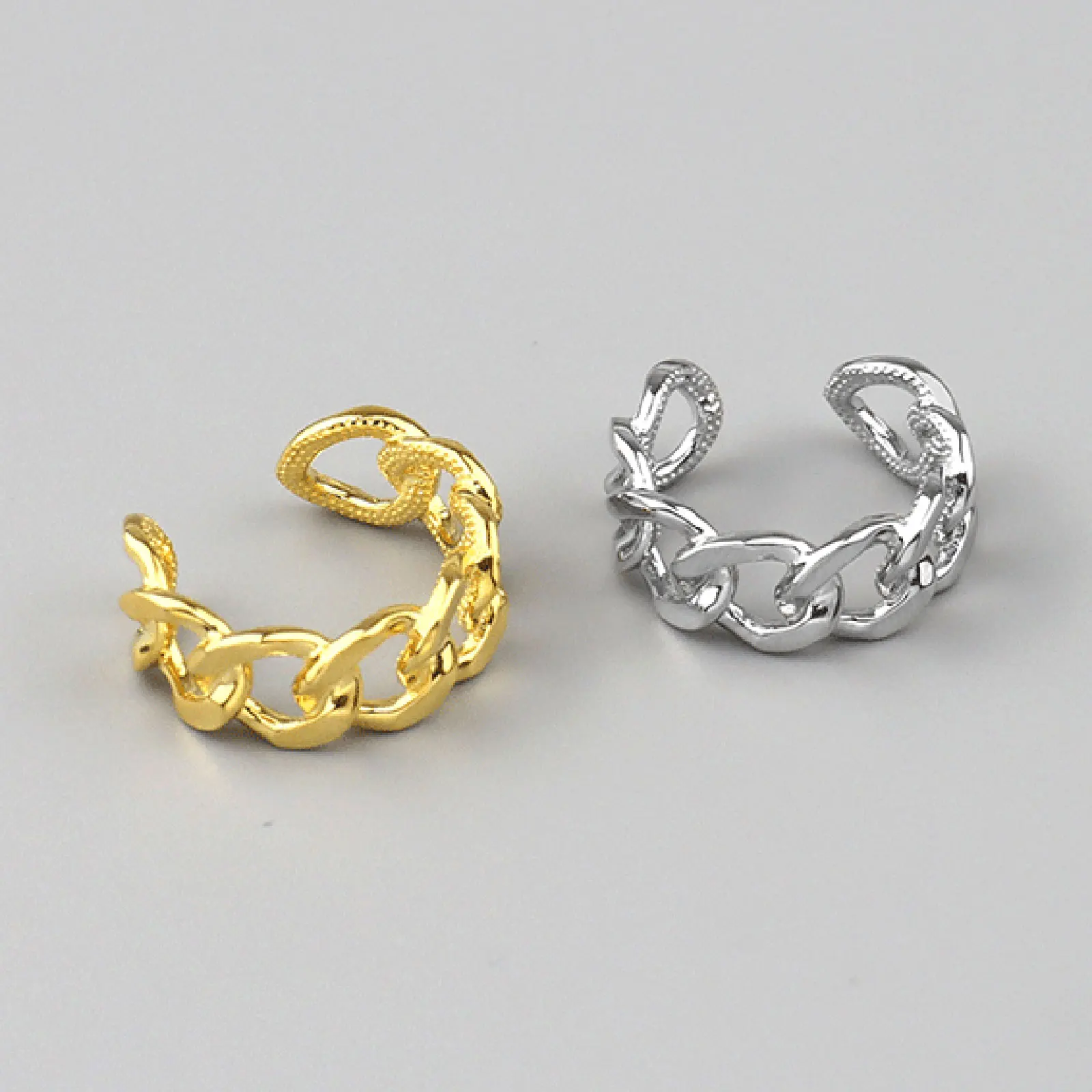 

1 Piece Copper Chain Rings Open Adjustable Ring For Women Couples Vintage Handmade Twisted Geometric Finger Jewelry Party Gifts