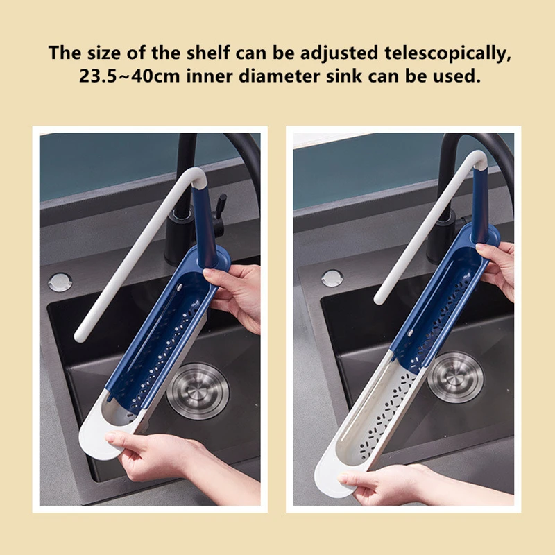 Adjustable Kitchen Sinks Organizer Telescopic Sink Shelf Soap Sponge Storage Rack Drain Basket Accessories | Дом и сад