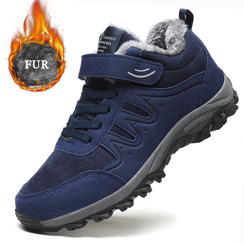 Мужские ботинки с теплые меховые зимние на открытом воздухе Мужская Рабочая