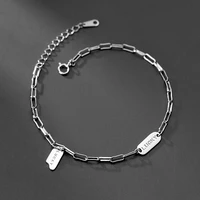 modian authentic 925 sterling silver fashion simple lettering lucky bracelet for women adjustable geometric bangle fine jewelry