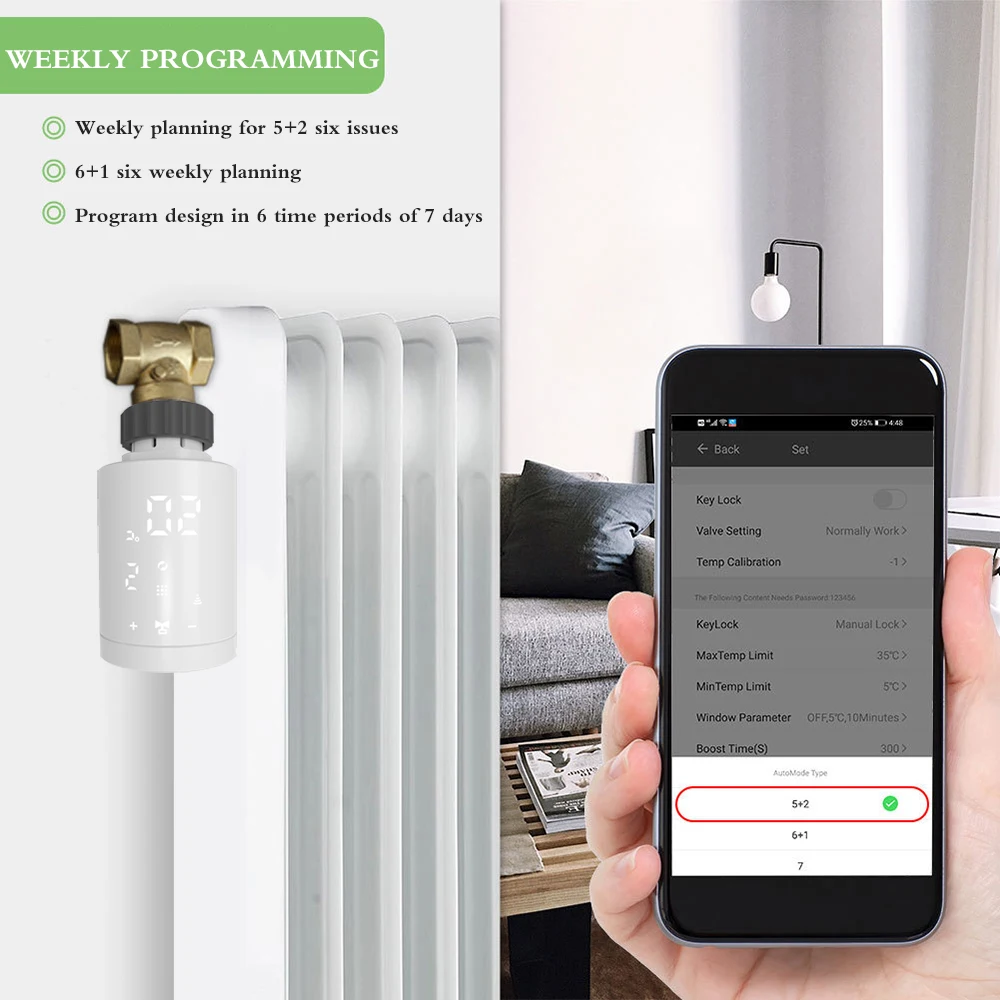 

Программируемый радиатор с постоянной температурой, контроллер температуры для сантехнического привода радиатора умного дома