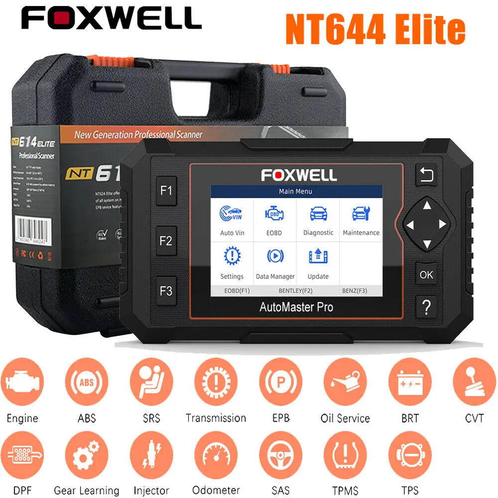 

Foxwell NT644 Elite автомобильный диагностический инструмент анализатор двигателя OBD2 сканер профессиональная система считывания кодов сброс масл...