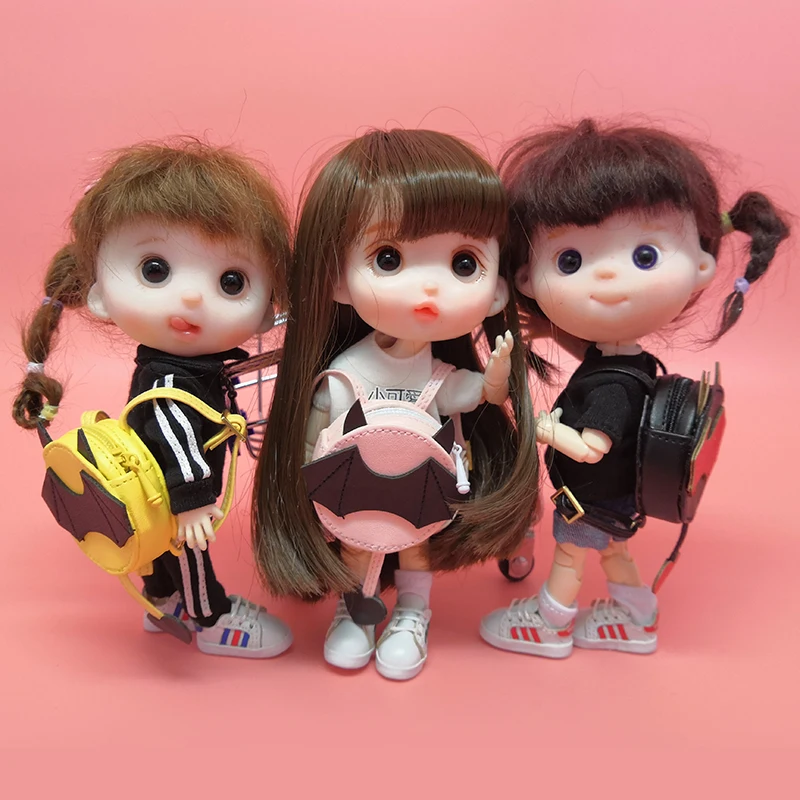 Рюкзак куклы Ob11 в наличии на 1/8 и 1/12 очков Молли Литтл Бухолала с красивым узлом из свиной куклы - Аксессуары для кукол.