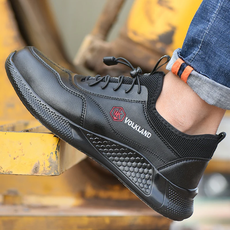 

Male Steel Toe Cap Safety Shoes Waterproof Work Shoes Indestructible Work Sneakers Men Shoes Anti-puncture Security Footwear