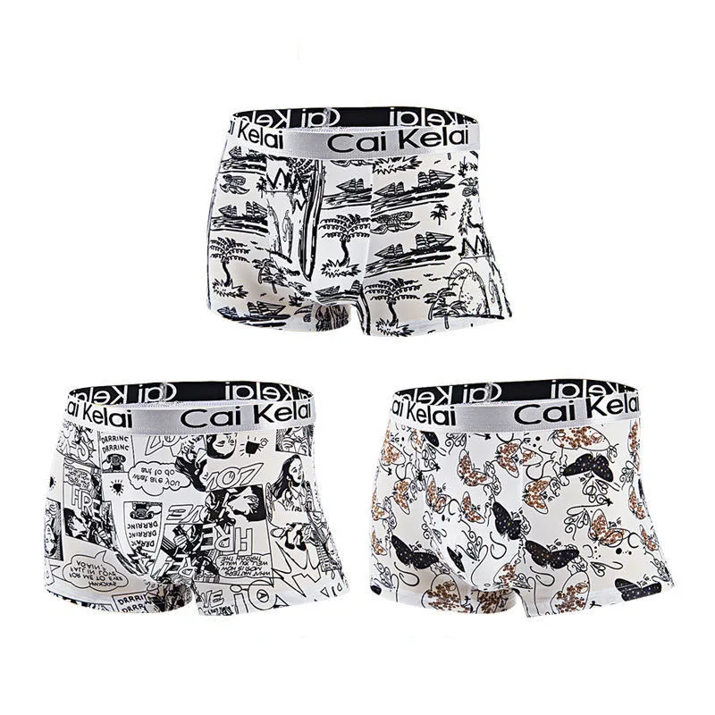 4PCS/LOT Men'S Underwear Men'S Boxer Pants Summer Ice Silk Men'S Underwear Comfortable Breathable Sexy