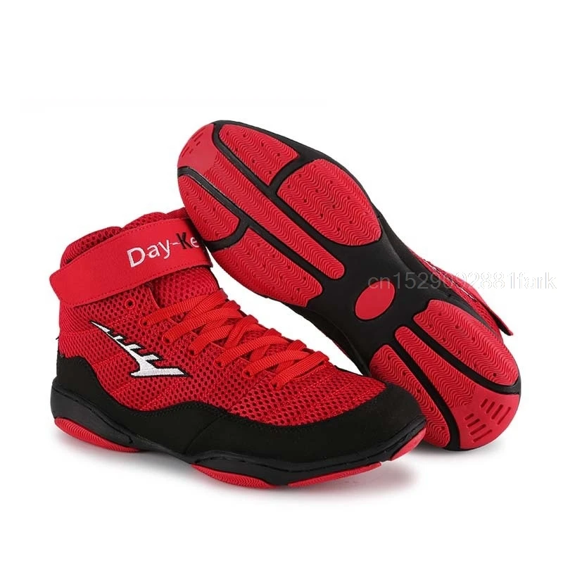 Боксерские ботинки с высоким верхом для мужчин и женщин дышащие боевых искусств