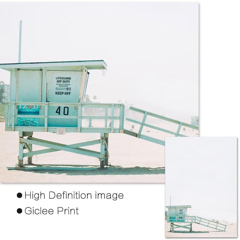 Большая пляжная настенная печать Калифорния серфинг Искусство доска для