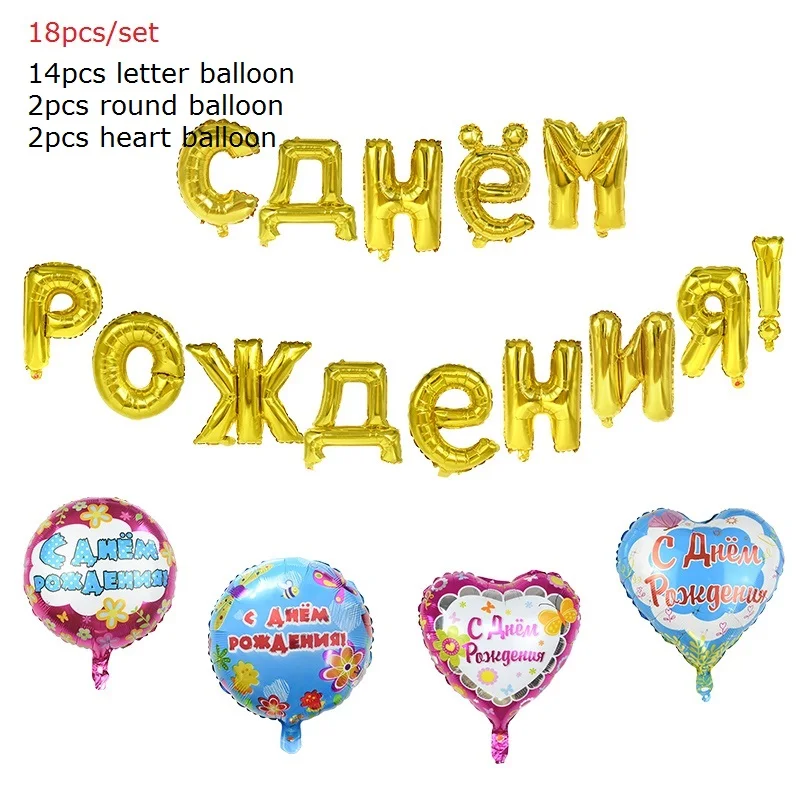 Шары на день рождения для русских детей шары из фольги с надписью декоративный