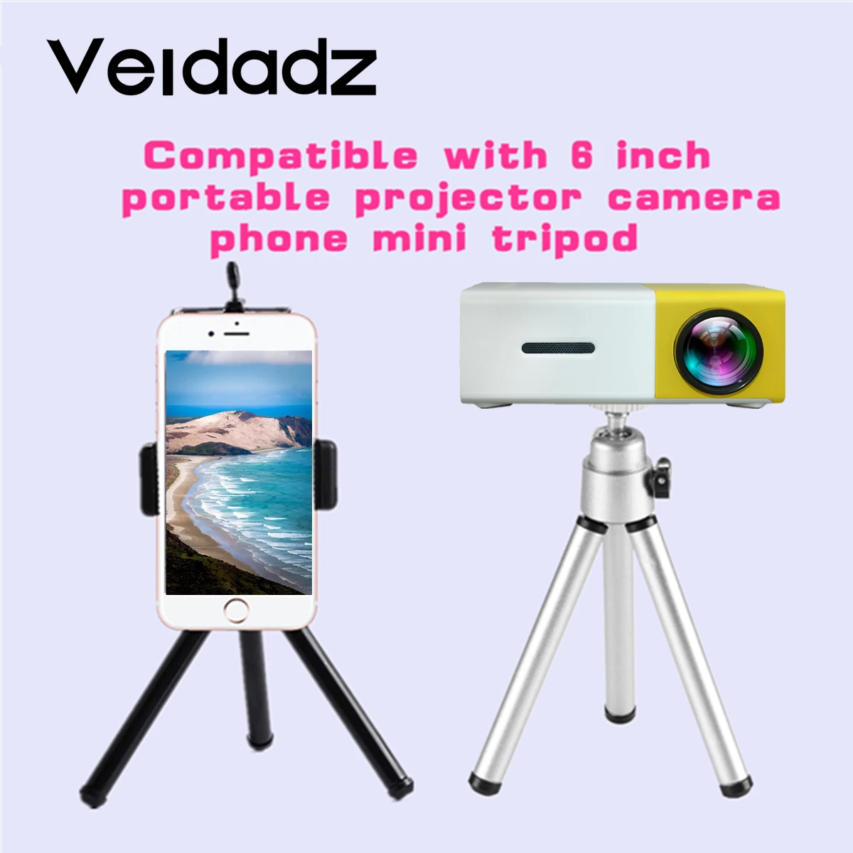 

VEIDADZ The Portable 6mm Mini Tripod is Compatible With Projector YG300 YG320 L1 Q2 A2000 T20 A10 S361 And Other Stable Supports