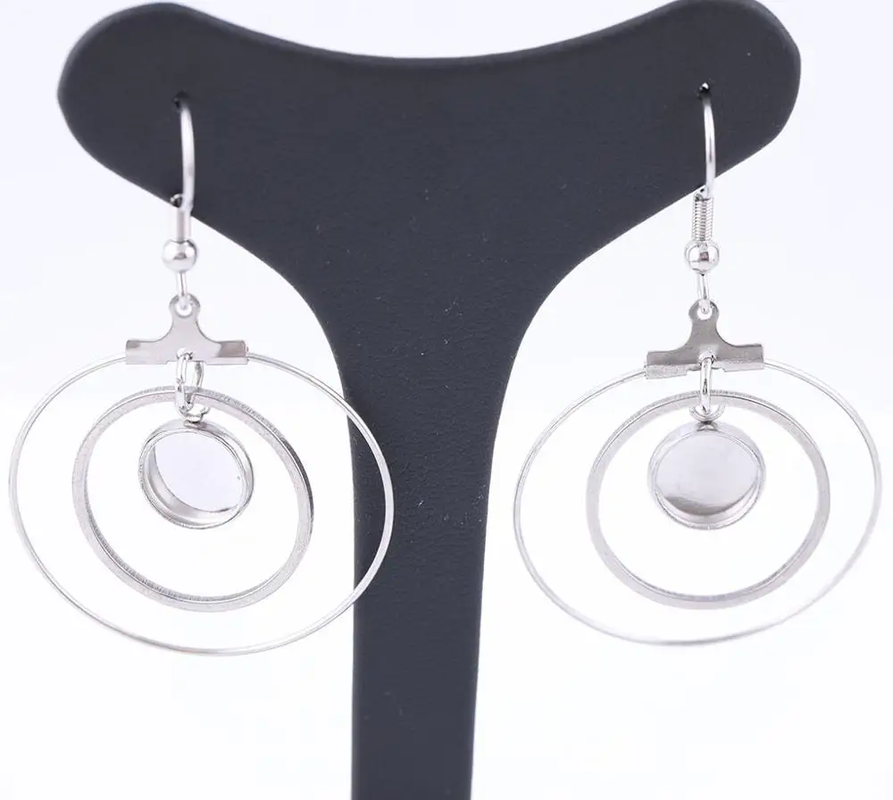 20 штук пластина из нержавеющей стали основа для кабошона серег настройки 8 мм с