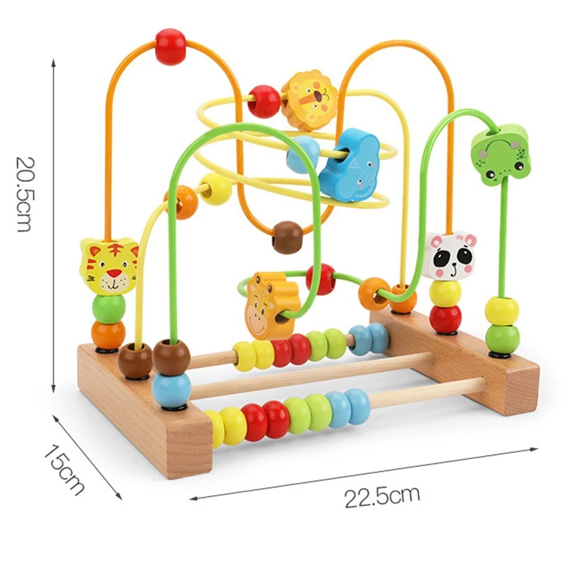 

Wooden Maze Circles Around Beads Abacus Math Puzzle Toys for Kids