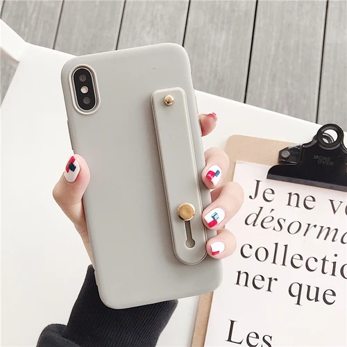 Силиконовый чехол с ремешком на руку для huawei P9 P10 Lite P30 Pro P8 P9 Lite Nova 3e 4e 2i 2s 2 Plus 3 4 - Цвет: Gray
