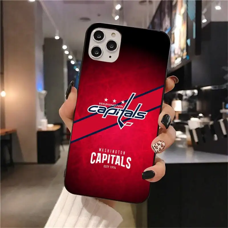 

Washington hockey team badge Black TPU Soft Rubber Phone Cover for iPhone 11 pro XS MAX 8 7 6 6S Plus X 5S SE 2020 XR case