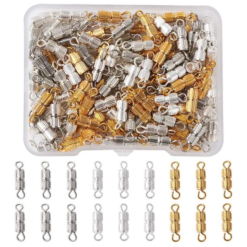 

120 шт./кор. трубка Форма латунный винт застежками для изготовления ювелирных изделий DIY браслет ожерелье аксессуары поиска застежка: 8x3.5mm