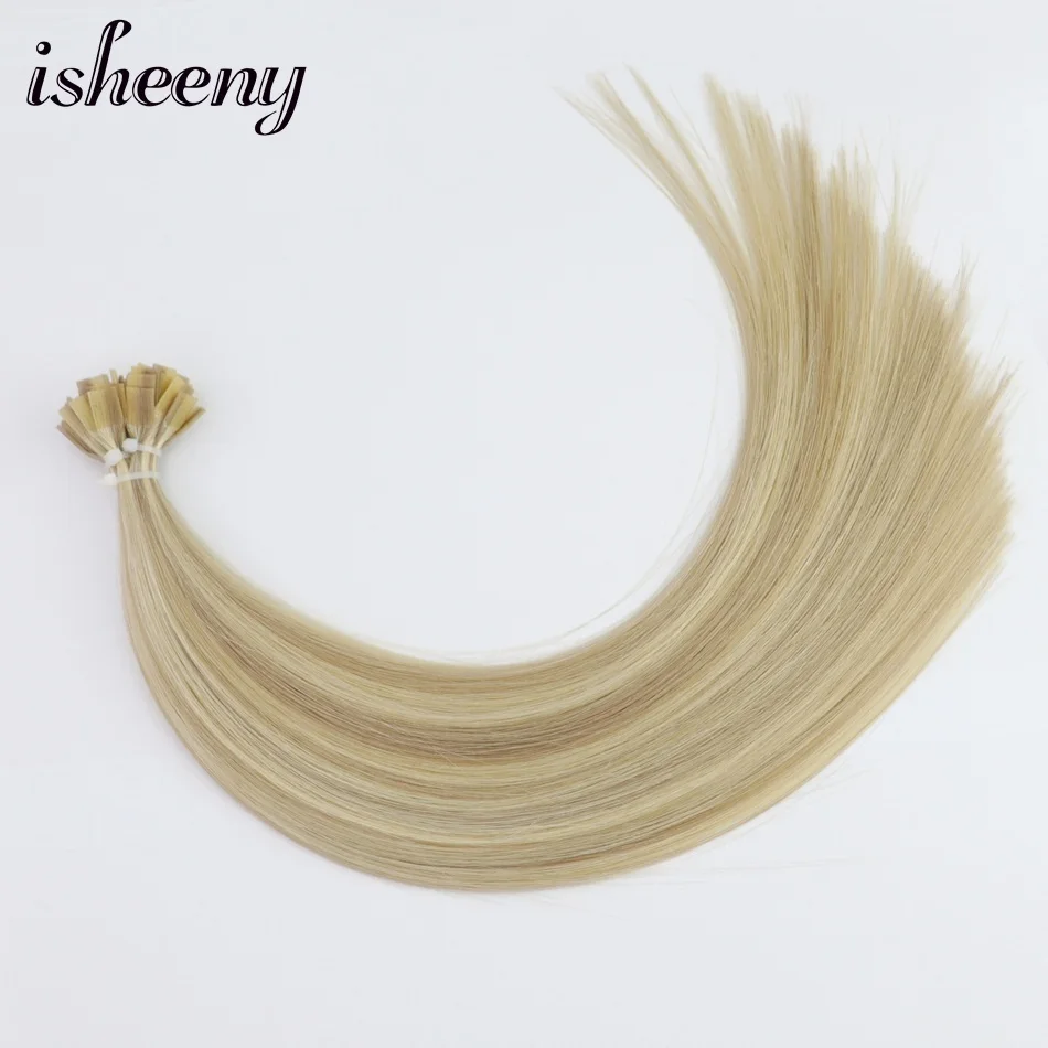 Isheeny Fusion плоский наконечник человеческих волос для наращивания 1" бархат Remy Кератин капсулы 100 шт прямые европейские волосы
