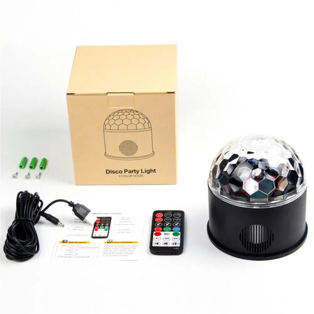 

2021New Voice Control Bluetooth MP3 Player Crystal Magic Ball Remote Control 9 Colors Digital RGB Disco Balls Lights Stage Light