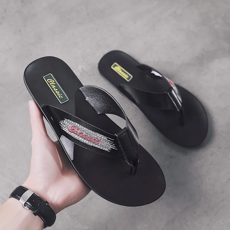 

Designer Flip Flops Indoor Slippers Shoes Man Flat Wear-resistant Simplicity Comfortable Fashion Trend Men's Sandals Casual