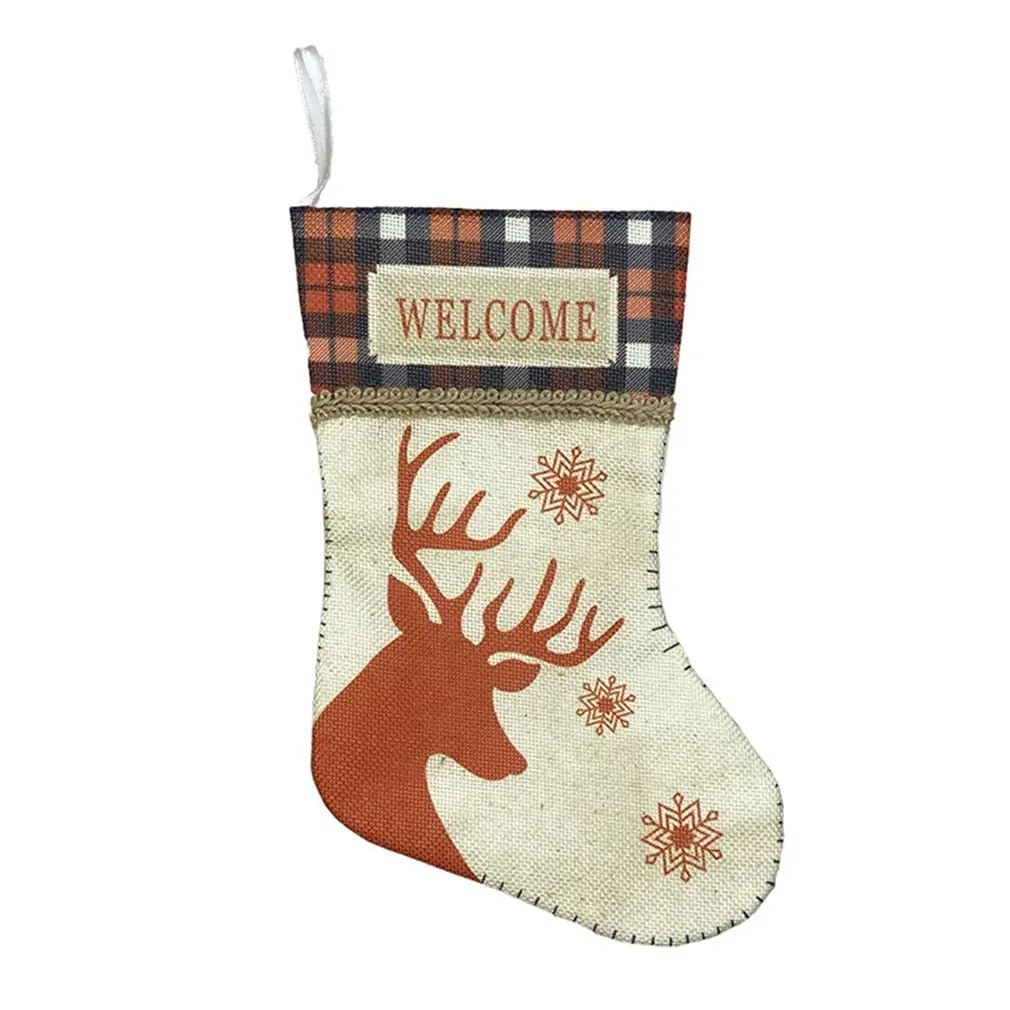 

2021 New Year Gifts Bag Christmas Stocking Christmas Decorations For Home Hanging Gift Socks Tree Decoration DIY Supplies