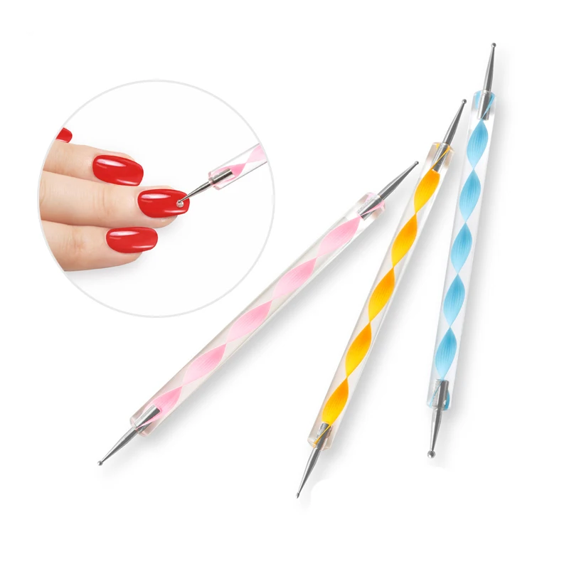 Точечные ручки для дизайна ногтей двусторонние инструменты 2 способа сверления