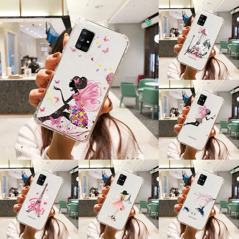 

Eiffel Tower Phone Case Transparent For Samsung A51 A50 A71 A70 A81 M60S Note S21 S 20 10 9 8 11 E Plus Ultra