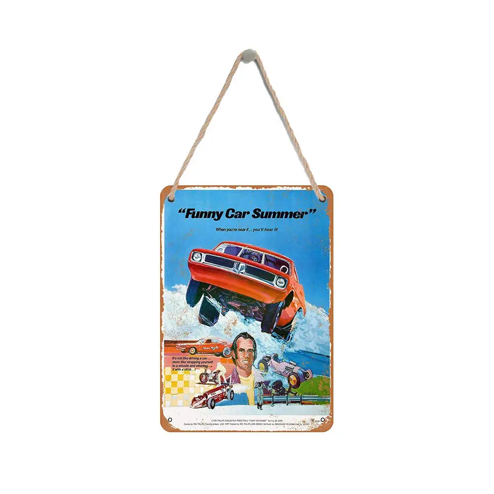 

Isaric деревянный подвесной знак 8X12 дюймов 1974 Забавный автомобиль летний фильм Забавный деревянный знак