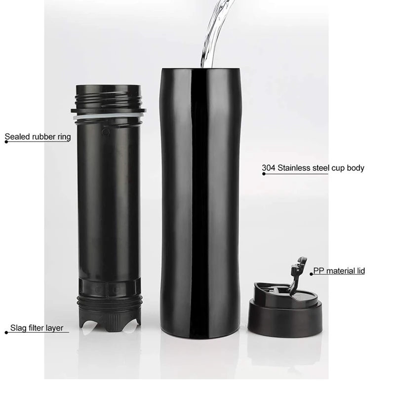 Original Portable French Press Coffee Maker Vacuum Insulated Travel Mug Premium Stainless Steel Hot And Cold Brew Great For Comm | Дом и сад