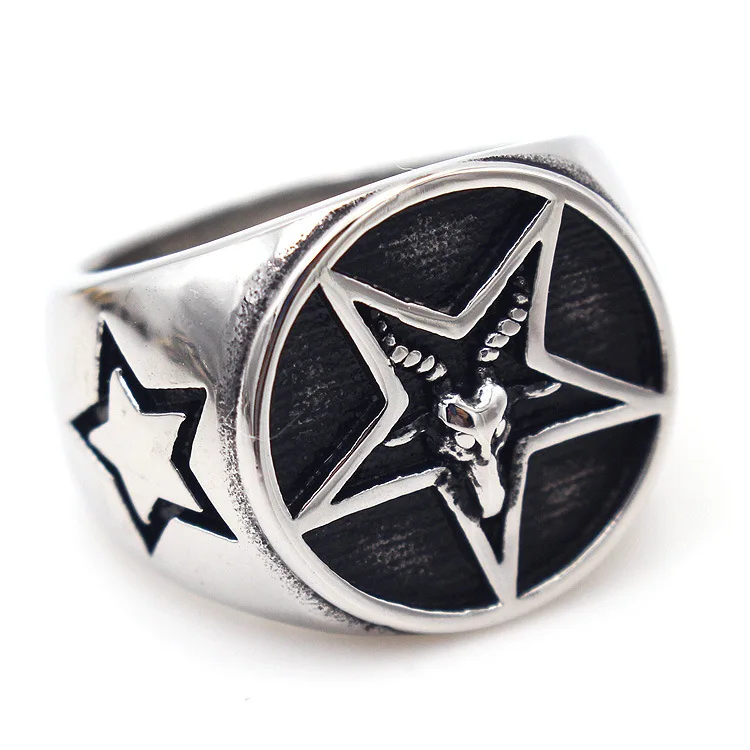 Bxzyrt винтажные индивидуальные пятизвездочные кольца из нержавеющей стали