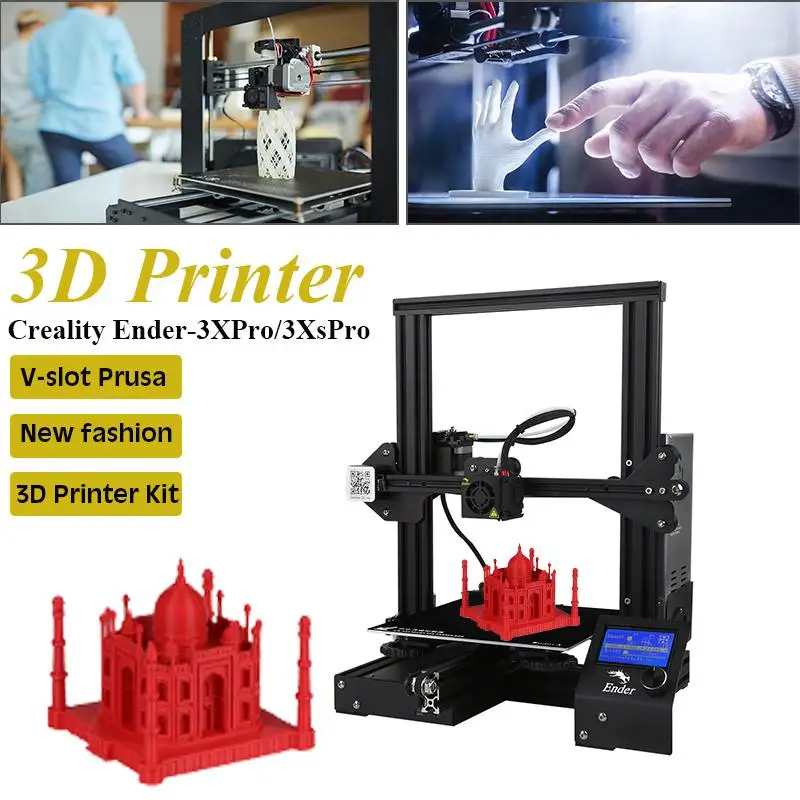 Заказная версия Ender-3X/3Xs Pro V-slot I3 3d принтер с магнитной наклейкой/стеклянной платформой/супер-Бесшумная материнская плата