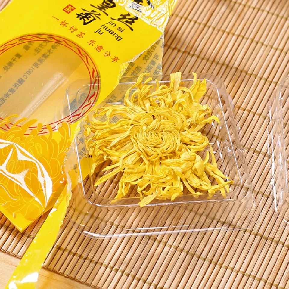 Bolsa de t&eacute; de crisantemo dorado, seda real, Super Premium, Tongxiang, crisantemo, hojas de t&eacute;, comida saludable, fuego, 100 bolsas-2