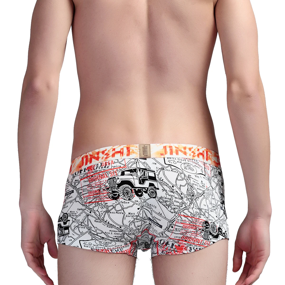 Men Underwear Print Boxer Bamboo Breathable Leggings Mens Boxer Short Perfect-Fit Comfortable Men's Panties